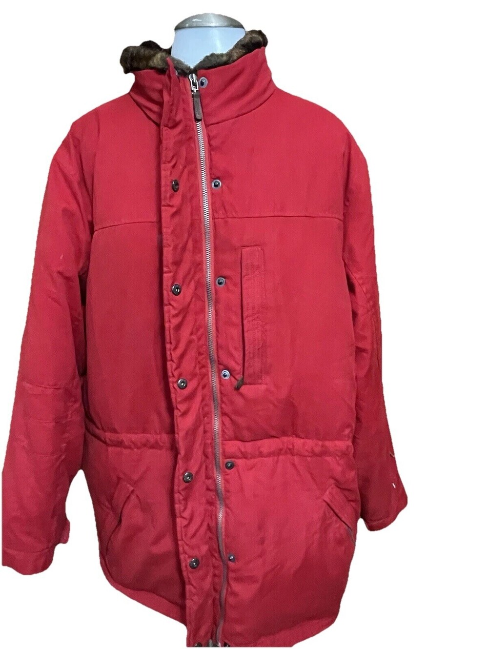 Ralph Lauren Polo Clothing Outdoor Co Vintage Women’s Down Fur Red Jacket Large